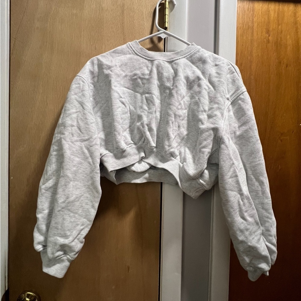 Zara crop sweatshirt gray size S